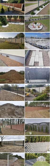 Deski betonowe grządki ziemia plytki betonowe