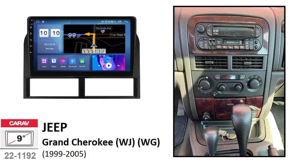 (NOVO) Rádio 2DIN • Jeep GRAND CHEROKEE • (ZJ) (WJ) (WK) • Android GPS