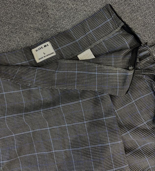 Шорти - спідниця | Спідниця - шорти в клітинку з завʼязками