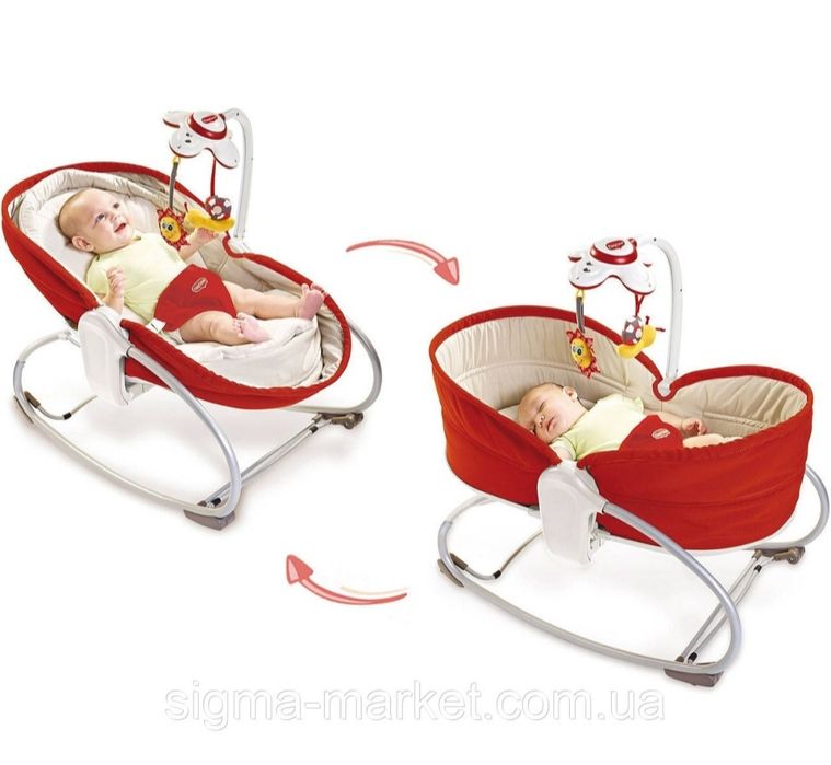Дитячий шезлонг-люлька 3 в 1 (0-18 кг)