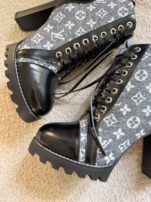Damskie buty Louis Vuitton 37/38 trapery Star Trail denim botki na obcasie NOWE