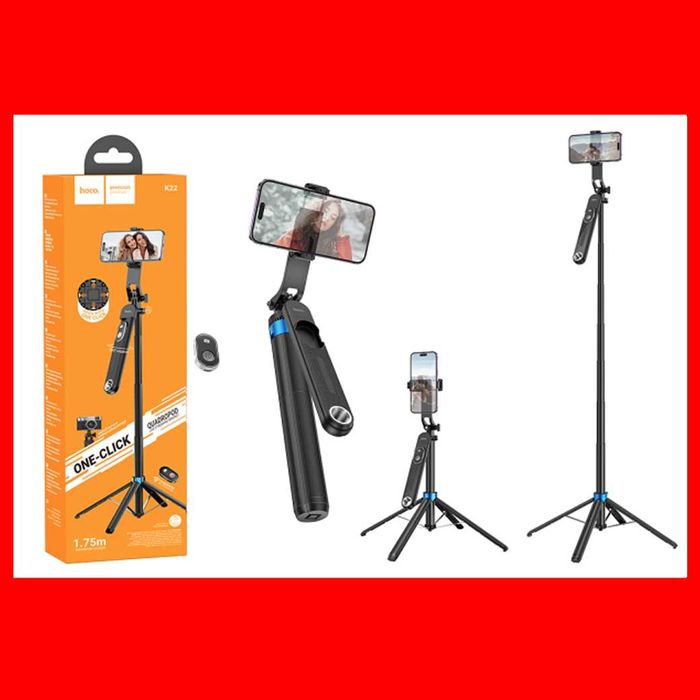 Профессиональный монопод Bluetooth Hoco K22 для стримов штатив тринога