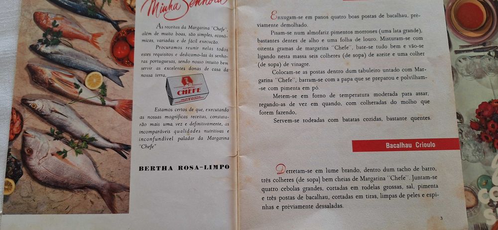5 Livros receitas Berta Rosa limpo - Margarina Chefe VINTAGE