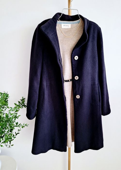 Płaszcz coat 38 M Aryton premium fioletowy wełna wool kaszmir