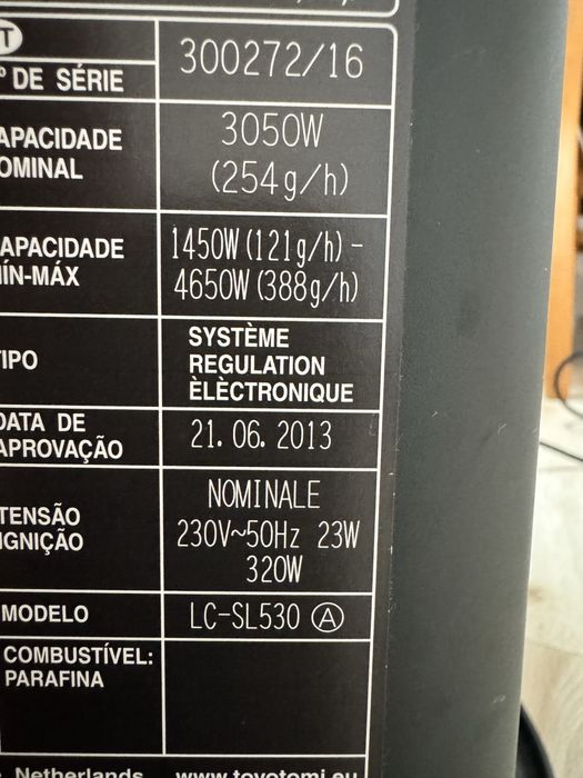 Zibro Toyotomi LC-SL530 aquecimento parafina 4650w
