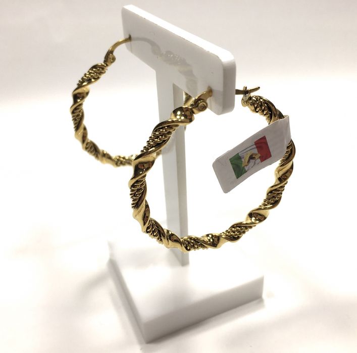 VERSACE zlote kolczyki koła z próbą•pozłacane ogniowo 18K 0,750