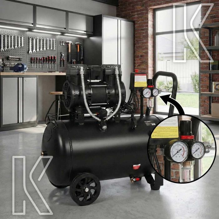 Kompresor Sprężarka Bezolejowy 50l Cichy ZESTAW Pneumatyczny 230V