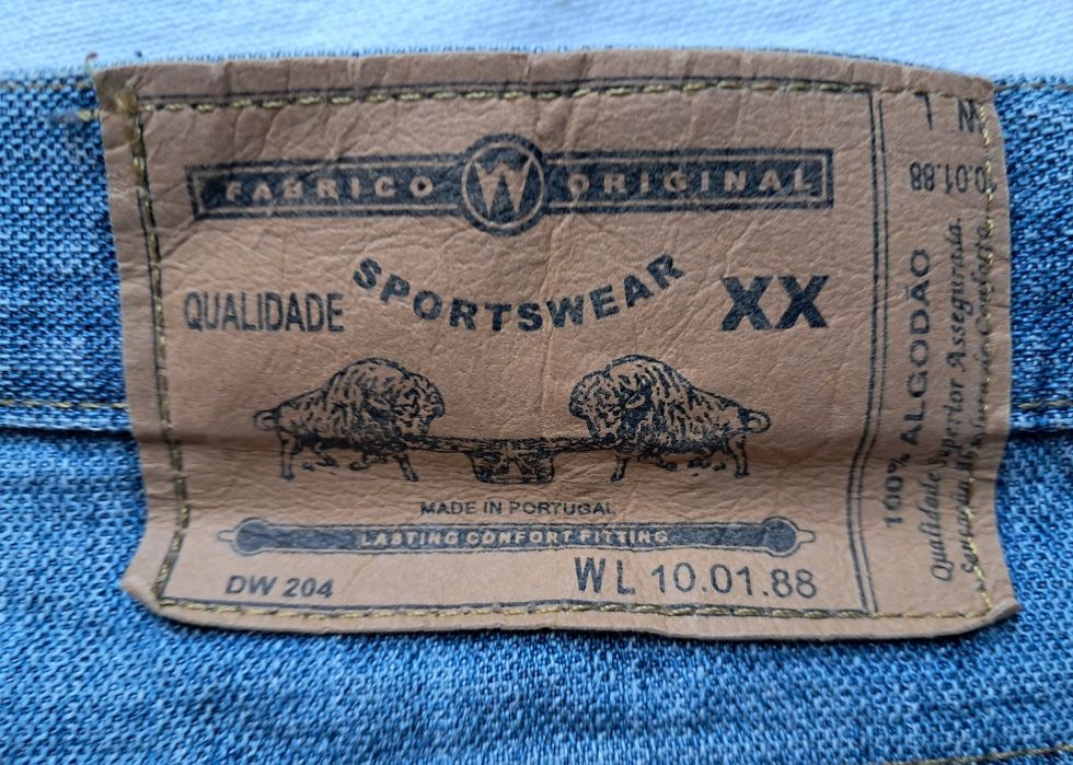 Calças de Ganga Masculinas WL 10.01.88 Sportswear (Tamanho L/XL ou 46) – 100% Algodão