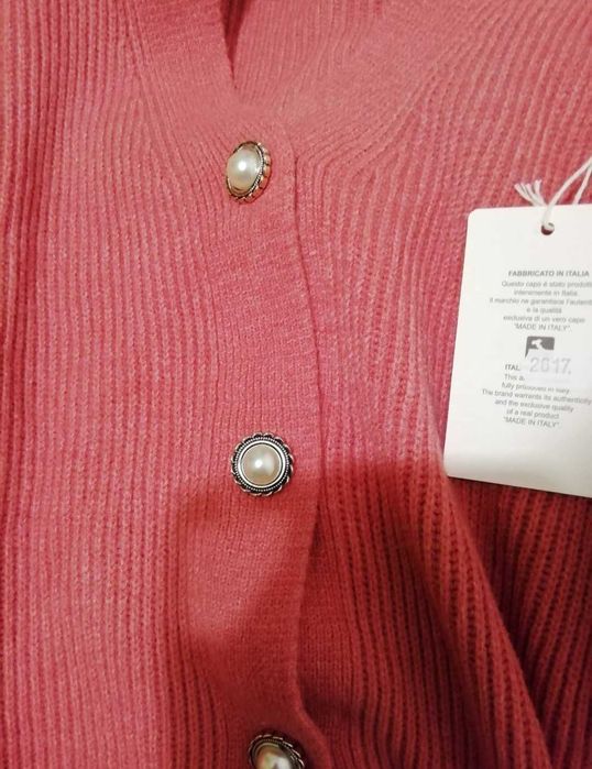 Cardigan comprido coral novo