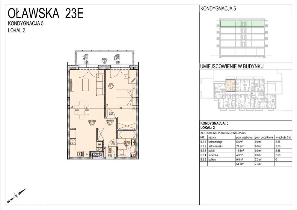 Mieszkanie na sprzedaż 54,70m2 w centrum miasta, budynek z windą
