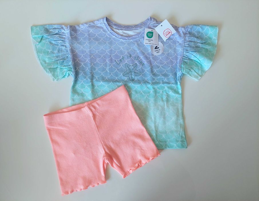 Cool club! Nowy! Zestaw Komplet Piżamka morsko koralowy roz 92