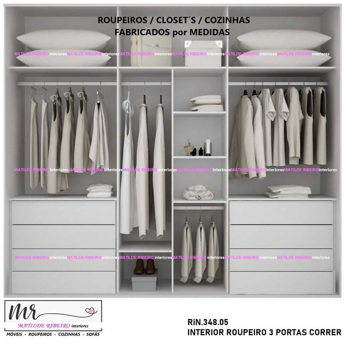 Roupeiros 3 portas de correr