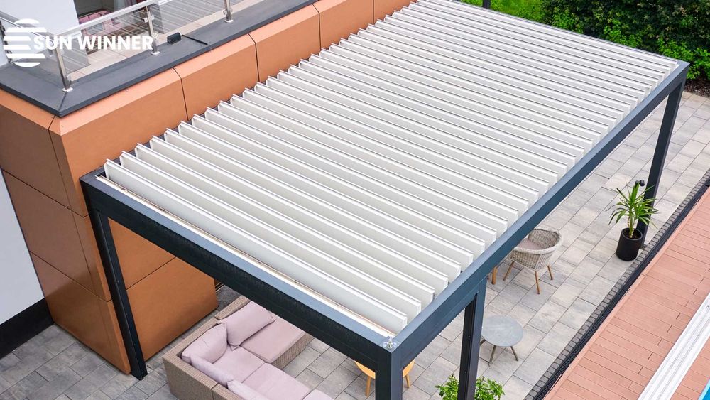 Pergola tarasowa lamelowa