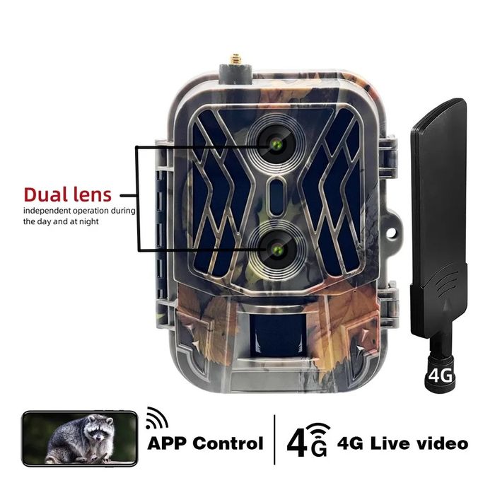 Fotopułapka HC 950 Pro + AKUMULATOR podgląd na żywo DWA OBIEKTYWY