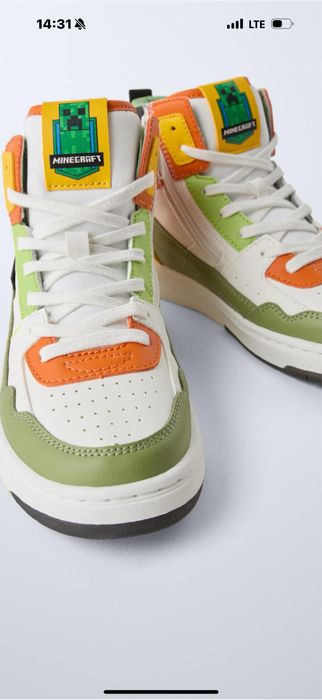Високі кеди «Майнкрафт» фірма Зара розмір 34