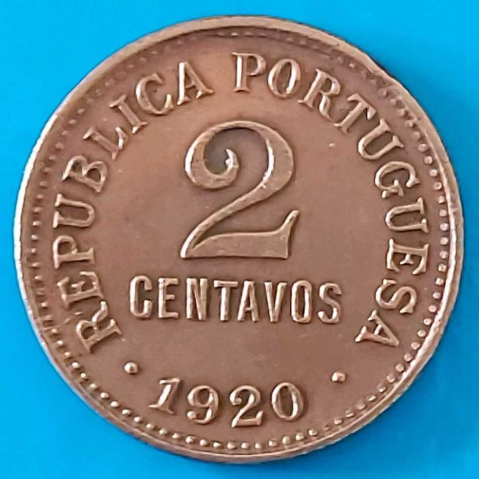 2 Centavos de 1920,  Republica Portuguesa