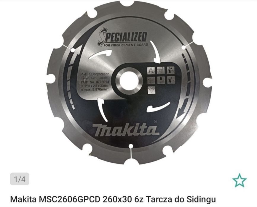 Tarcza makita 260