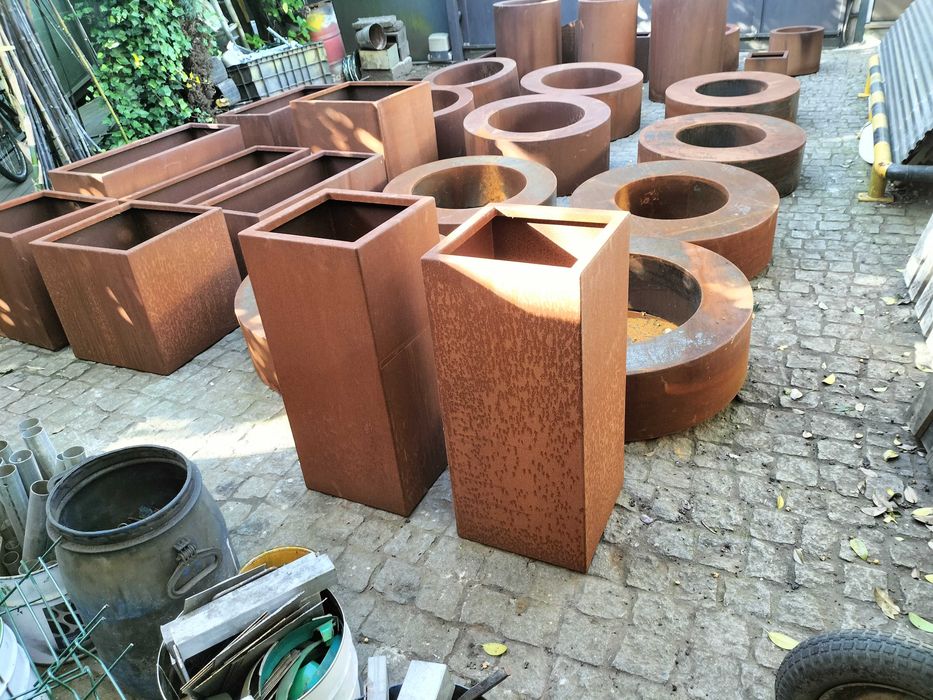 Floreira Vaso Chapa Aço Corten Ferrugem