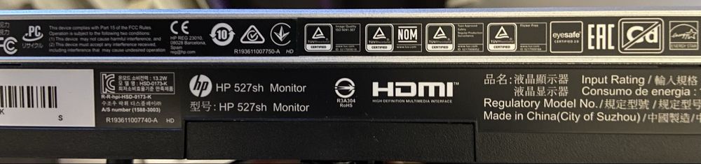 Monitor 27” HP 527sh