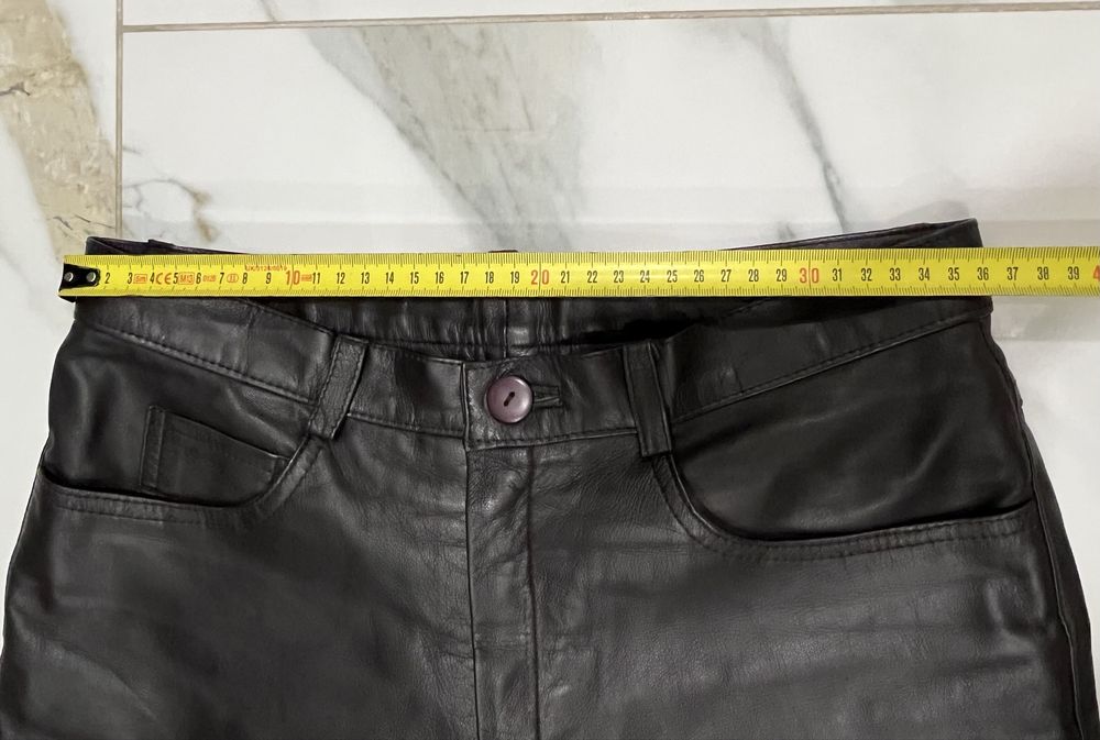 Шкіряні шоколадні брюки