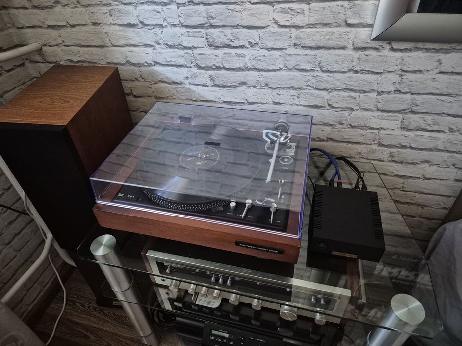 Gramofon Dual 721 + amplituner + przedwzmacniacz + kolumny + winyle