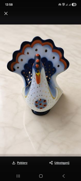 Figurka pawia Łomonosow