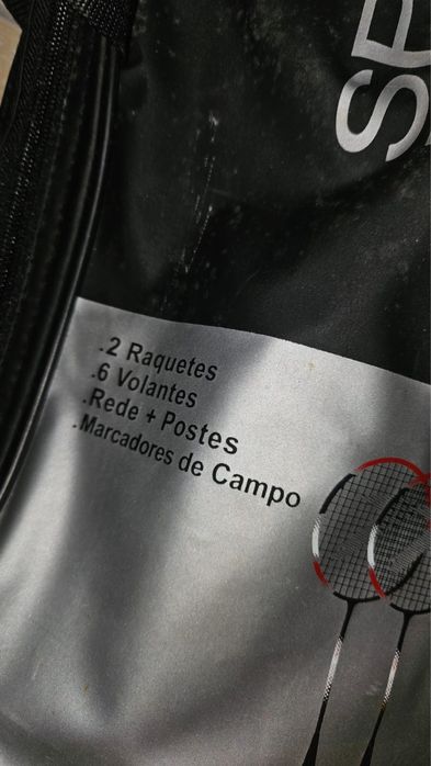 Conjunto de Badminton com Rede, Volantes e Acessórios – 1 Raquete