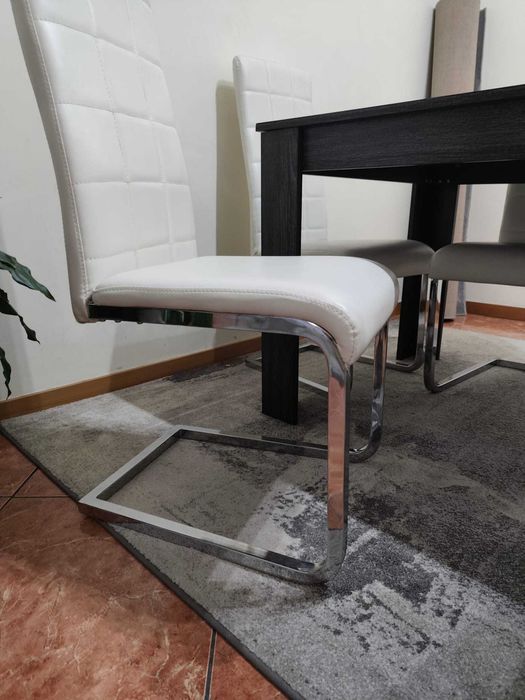 Cadeira Jantar pele Sintetica Branca