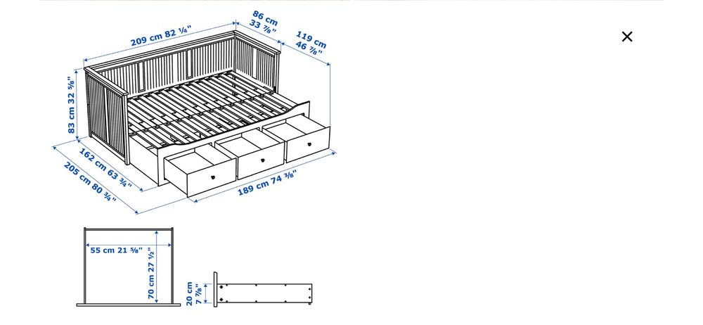 Łóżko hemnes ikea używne