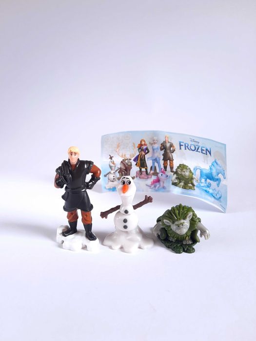 (Раритет! НОВІ) Колекційні іграшки Кіндер-сюрприз Disney Холодне Серце (3 шт) — Олаф, Крістофф, Троль + Вкладиш — Frozen 2  — Kinder Surprise Ferrero