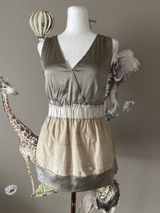 Elegancka jedwabna bluzka premium taupe bluzka z jedwabiu