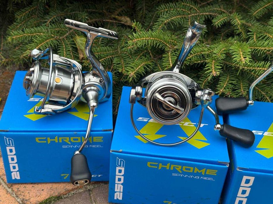 Спиннинговая катушка Select Chrome 2000-2500-4000S 6+1 котушка Хром