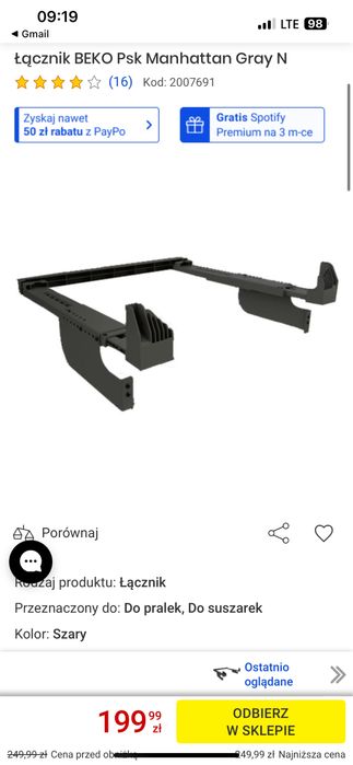 Łącznik do pralek i suszarek
