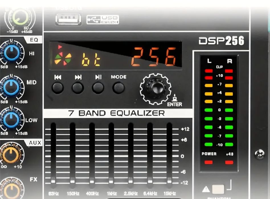 Аудиомикшерный пульт Lomeho
ВТ с 6 каналами.48V и 256DSP
для профессио