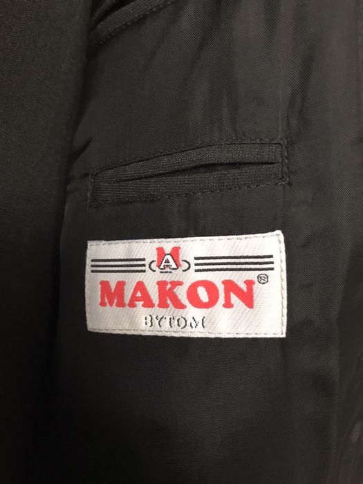 Garnitur męski Makon Bytom ciemny grafit marynarka kamizelka spodnie
