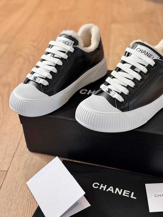 Зимові кеди Chanel / Жіночі кросівки Шанель утеплені 38р Люкс версія
