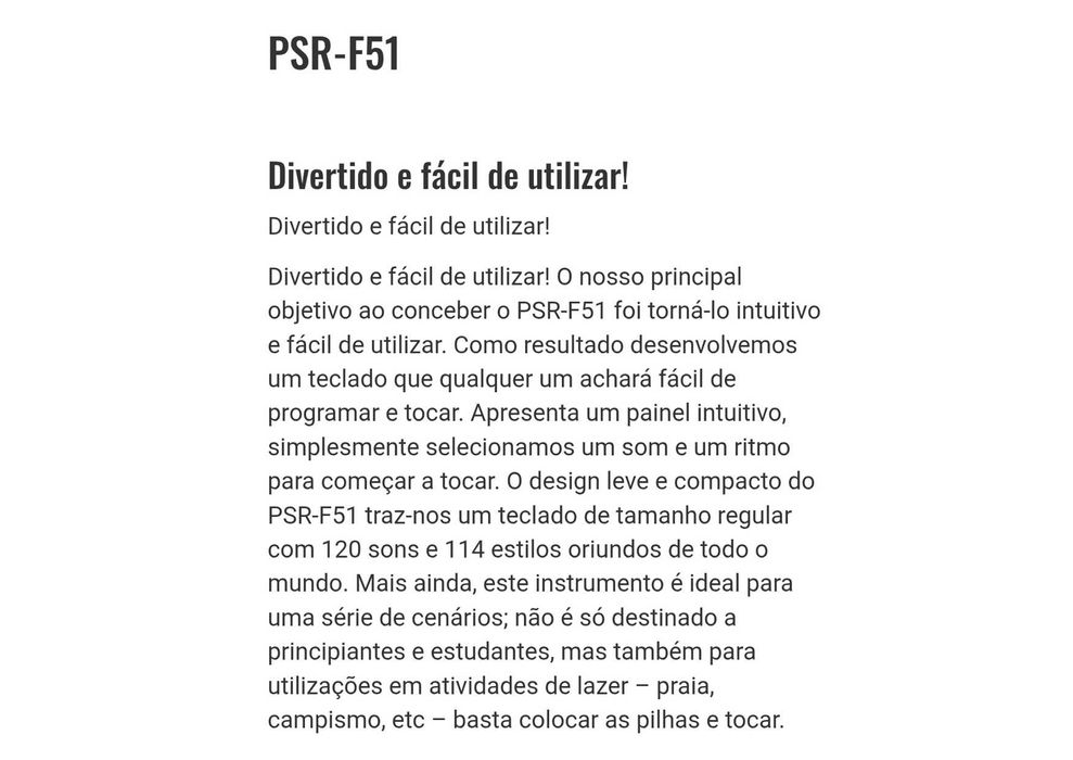 Teclado Electronico Yamaha PSR F51