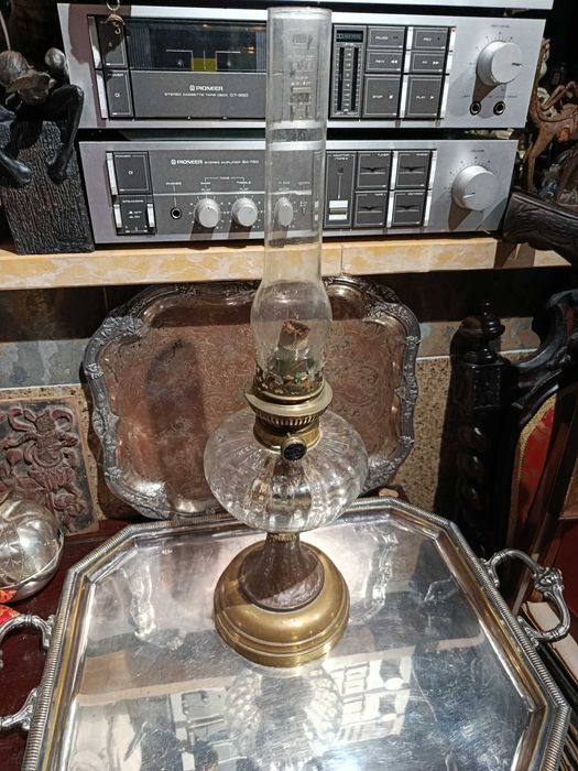 Candeeiro a Petróleo 54 cm Cobre e Latão Anos 20