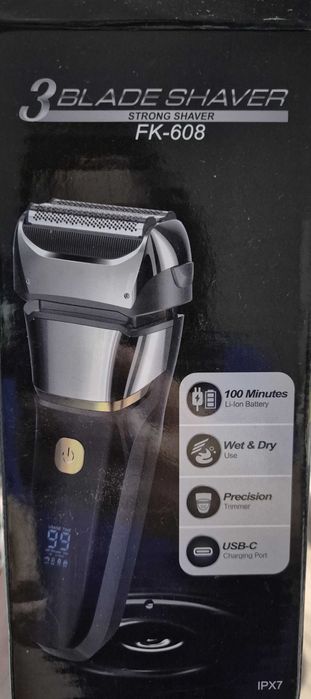 Amurhey elektryczna golarka męska z 3 ostrzami i trymer w etui