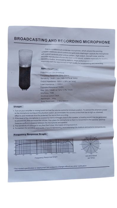 Profesjonalny mikrofon pojemnościowy BM-700
