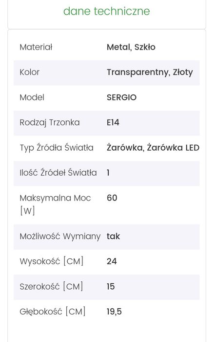 Kinkiet Sergio 2szt.