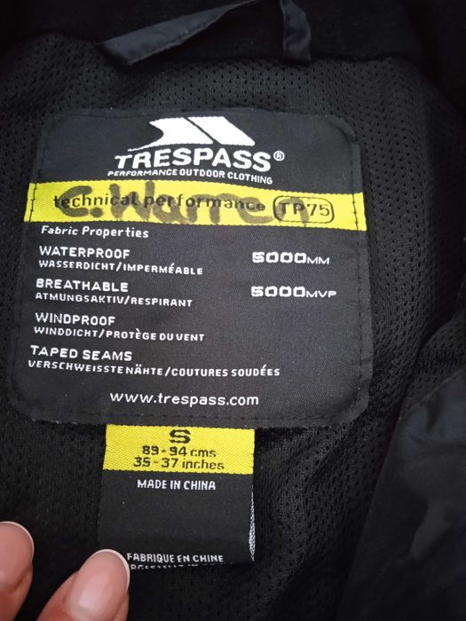 Вітровка TRESPASS дожевик для вело або мото спорту розмір S