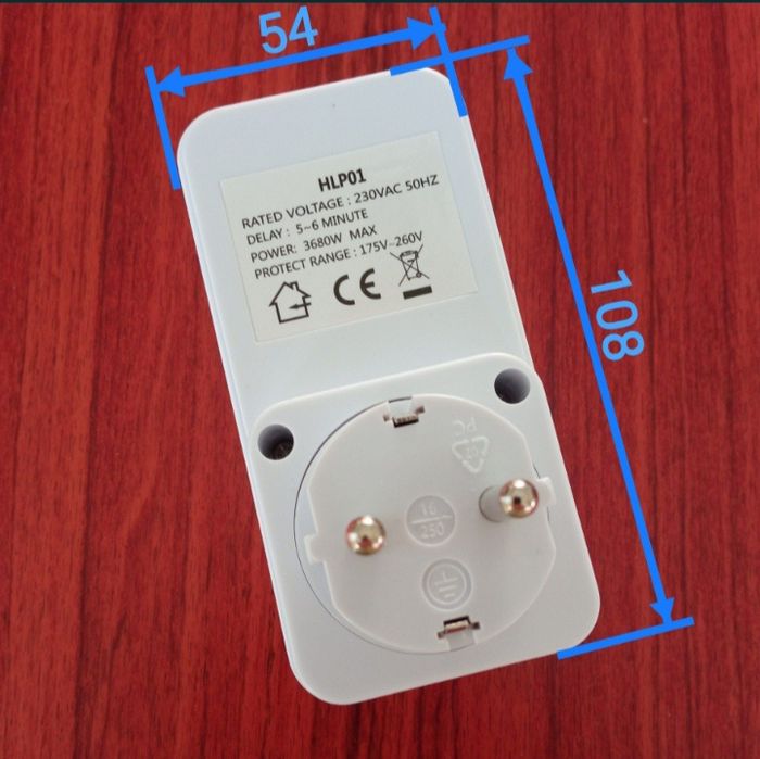 Розетка з Реле напруги, пристрій для захисту від стрибків напруги
