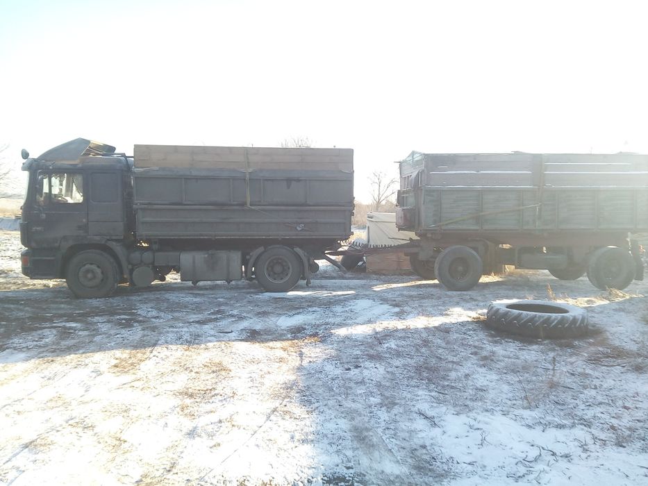 Ман самосвал з прицепом самосвалом