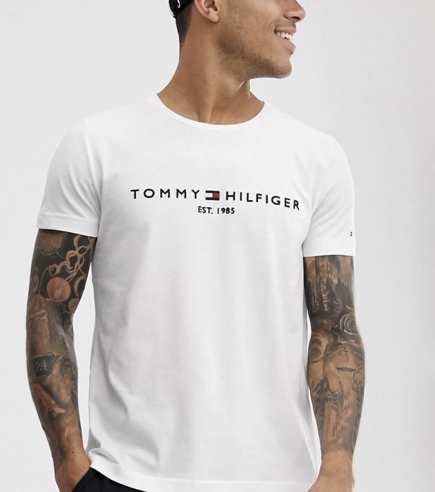 Мужские футболки Tommy Hilfiger унисекс томми хилфигер белая сумка