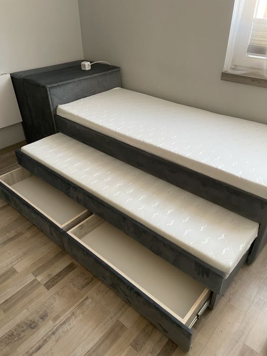Łóżko podwójne z super rozwiązaniami stan idealny
