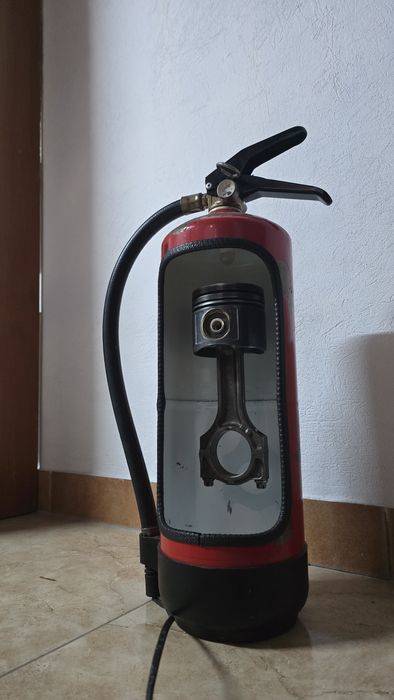 Lâmpada de extintor com pistão de decoração