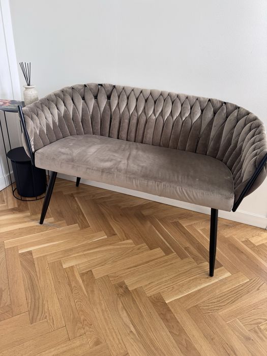 Sofa ławka 2 osobowa welurowa