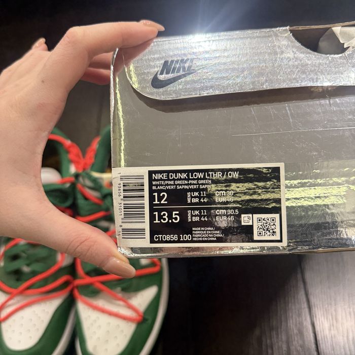 Оригинальные Nike Dunk Low x Off White, 46 размер, новые