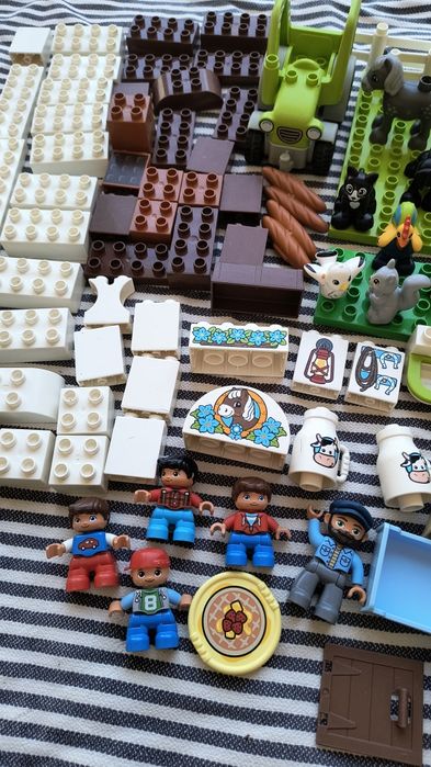 Klocki duplo mix, zwierzątka, farma, traktor, figurki, 130 klocków
